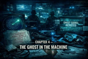 Official chapter banner for The Disclosure Files showing a high‑tech operations room, ghost signal detection monitors, electromagnetic anomaly reports, and corrupted system diagnostics